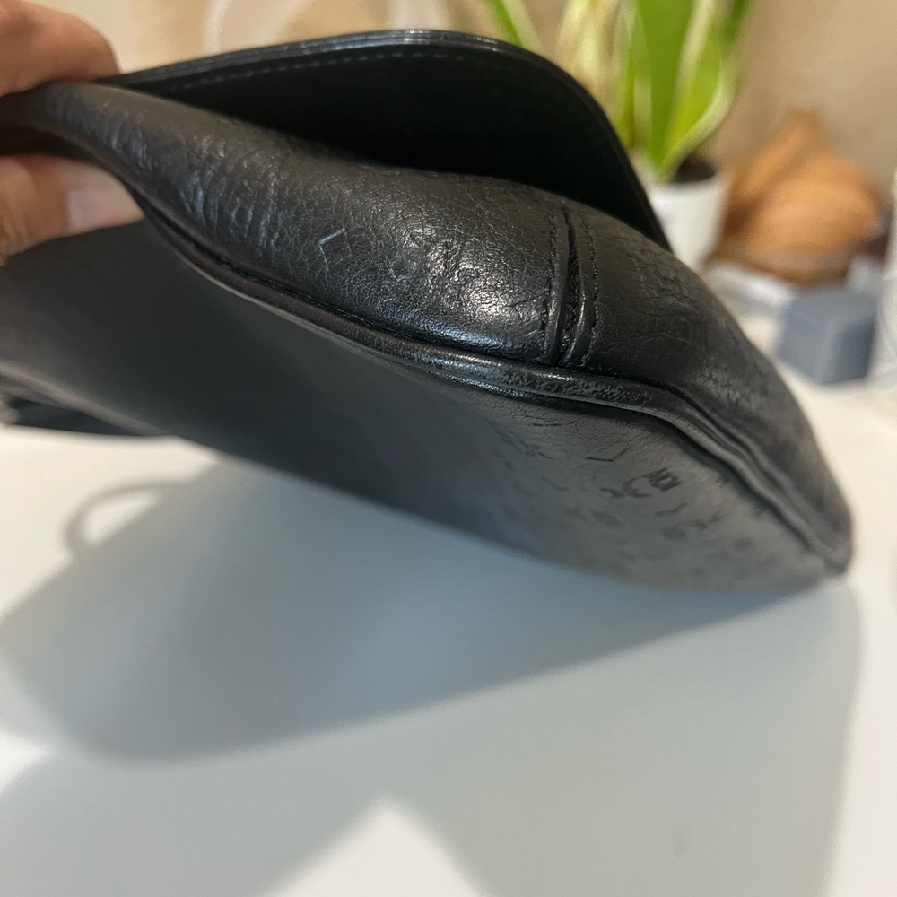 MCM BLACK EMBOSSED LEATHER MESSENGER BAG - Picture 12 of 15